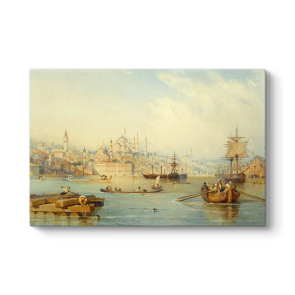 Thomas Allom - Haliç'e Giriş Kanvas Tablo - Model 1